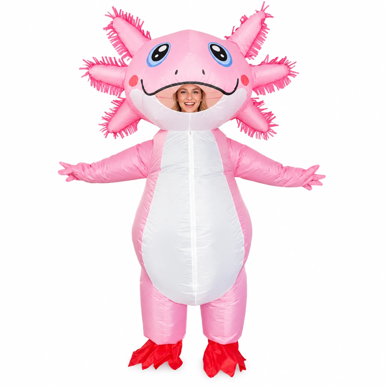 Uppblåsbar Rosa Axolotl Maskeraddräkt för Vuxna