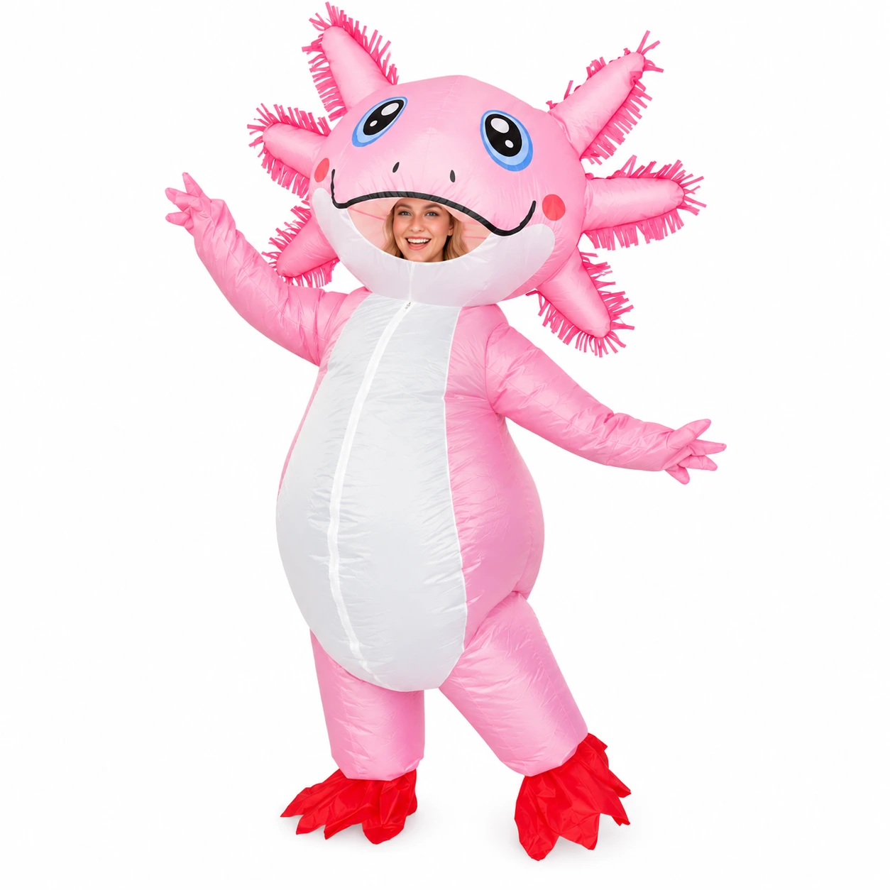 Uppblåsbar Rosa Axolotl Maskeraddräkt för Vuxna