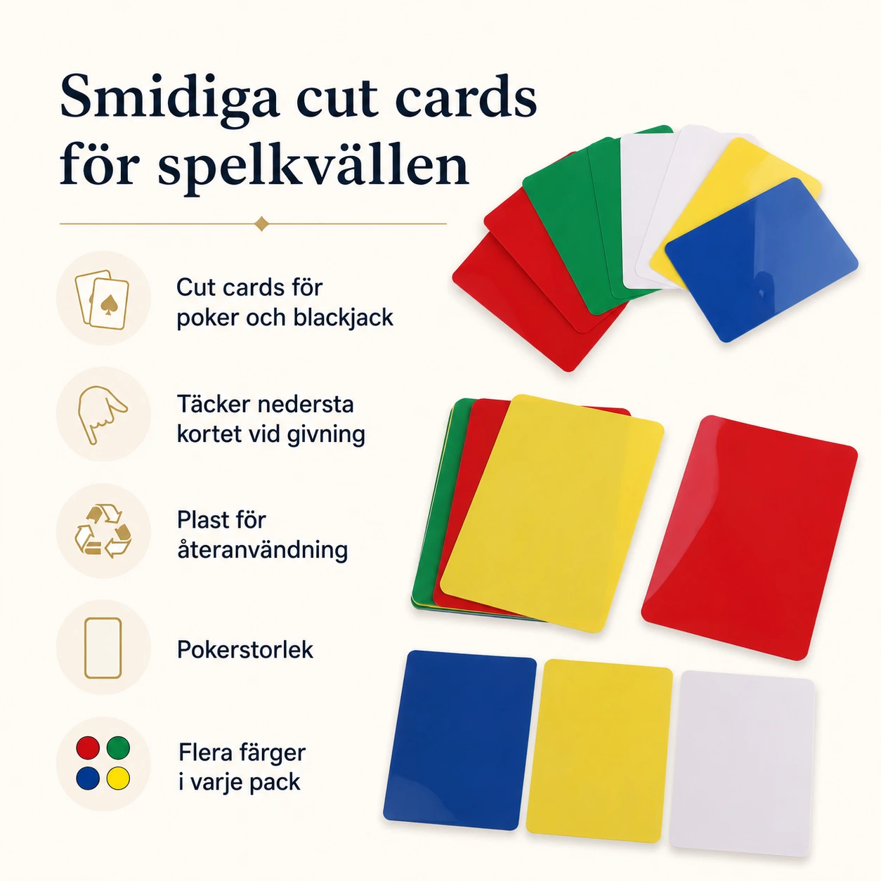 Cut cards för poker och blackjack, 10-pack