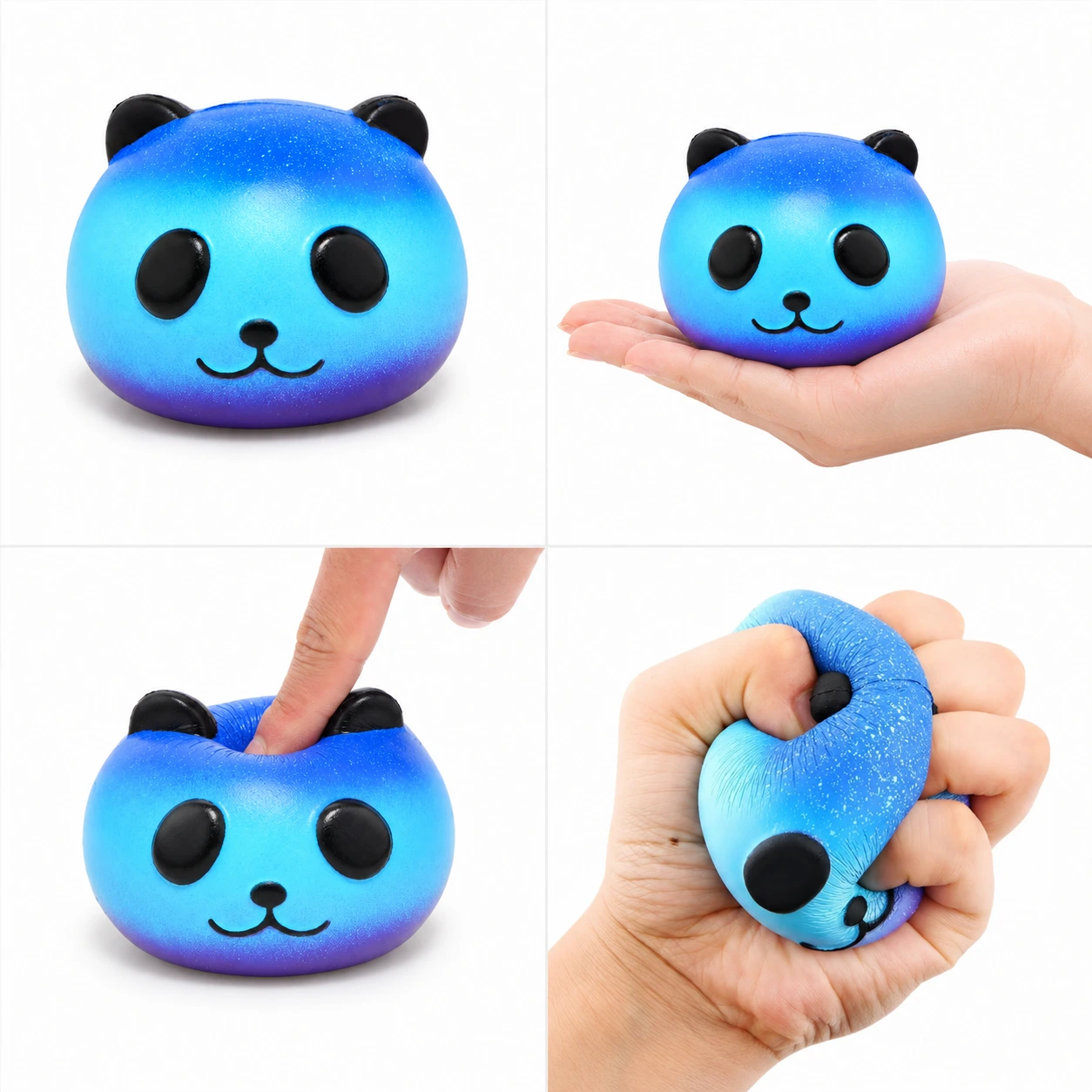 Panda Squishy Blå – Mjuk Klämleksak