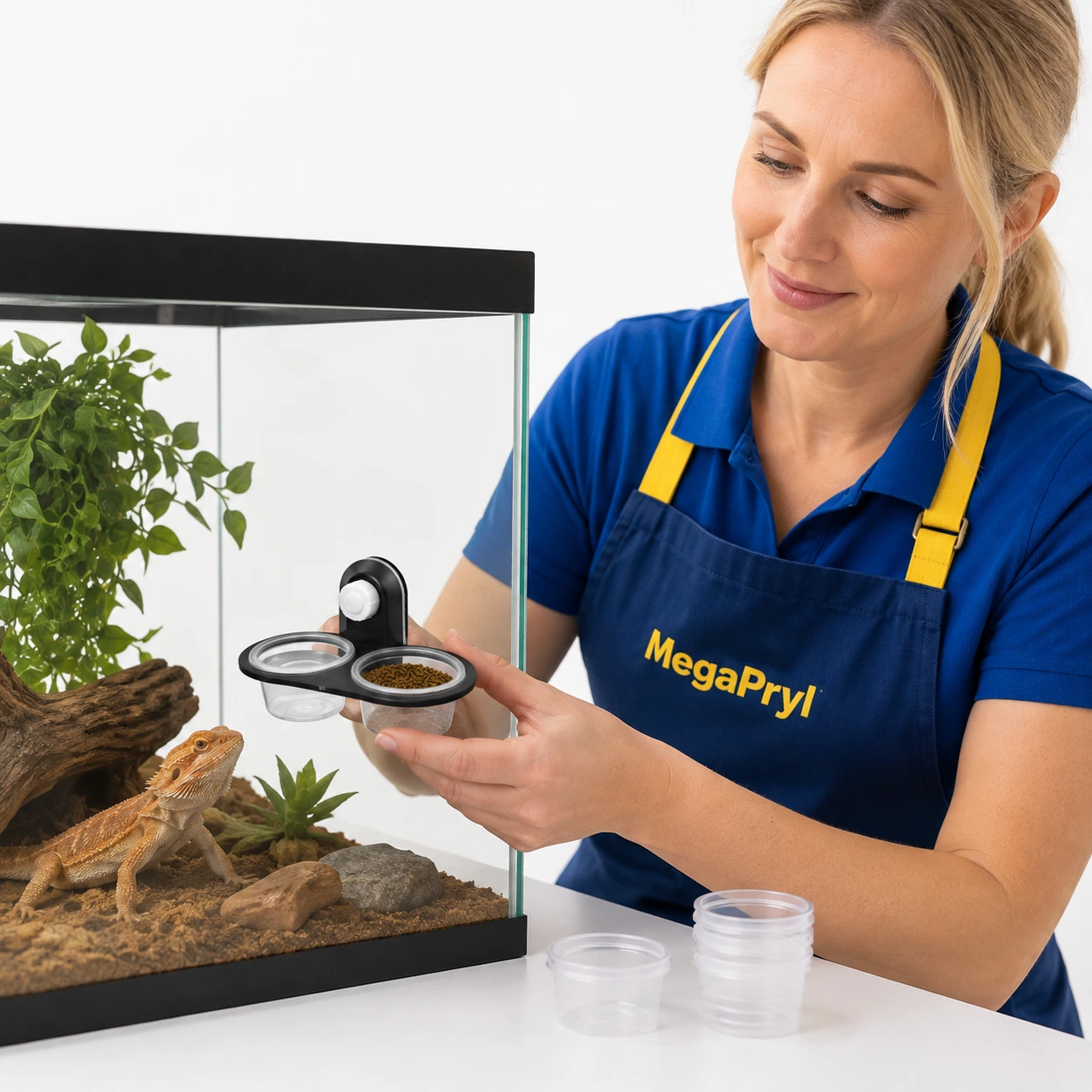 Matkaksoiskuppi imukupilla terraarioon