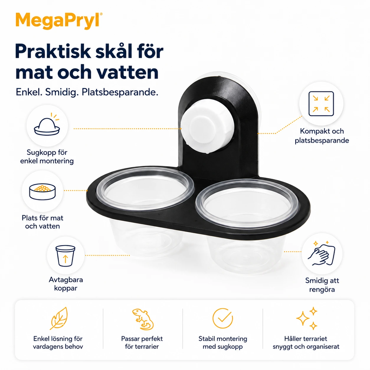 Matkaksoiskuppi imukupilla terraarioon