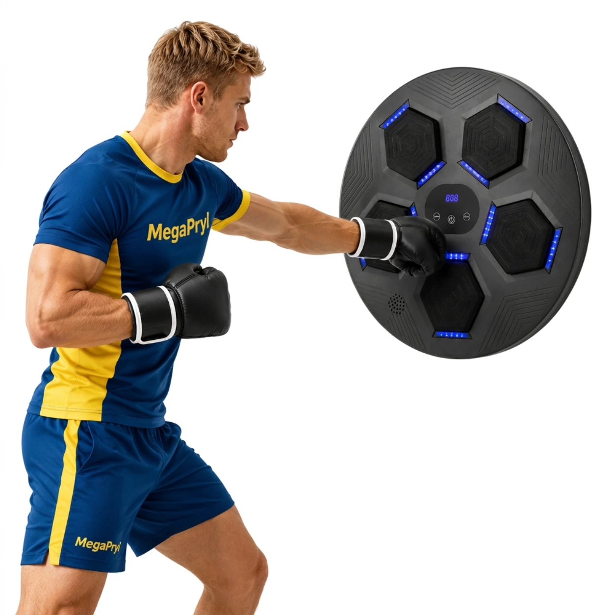 Väggmonterad boxningsmaskin med Bluetooth och LED