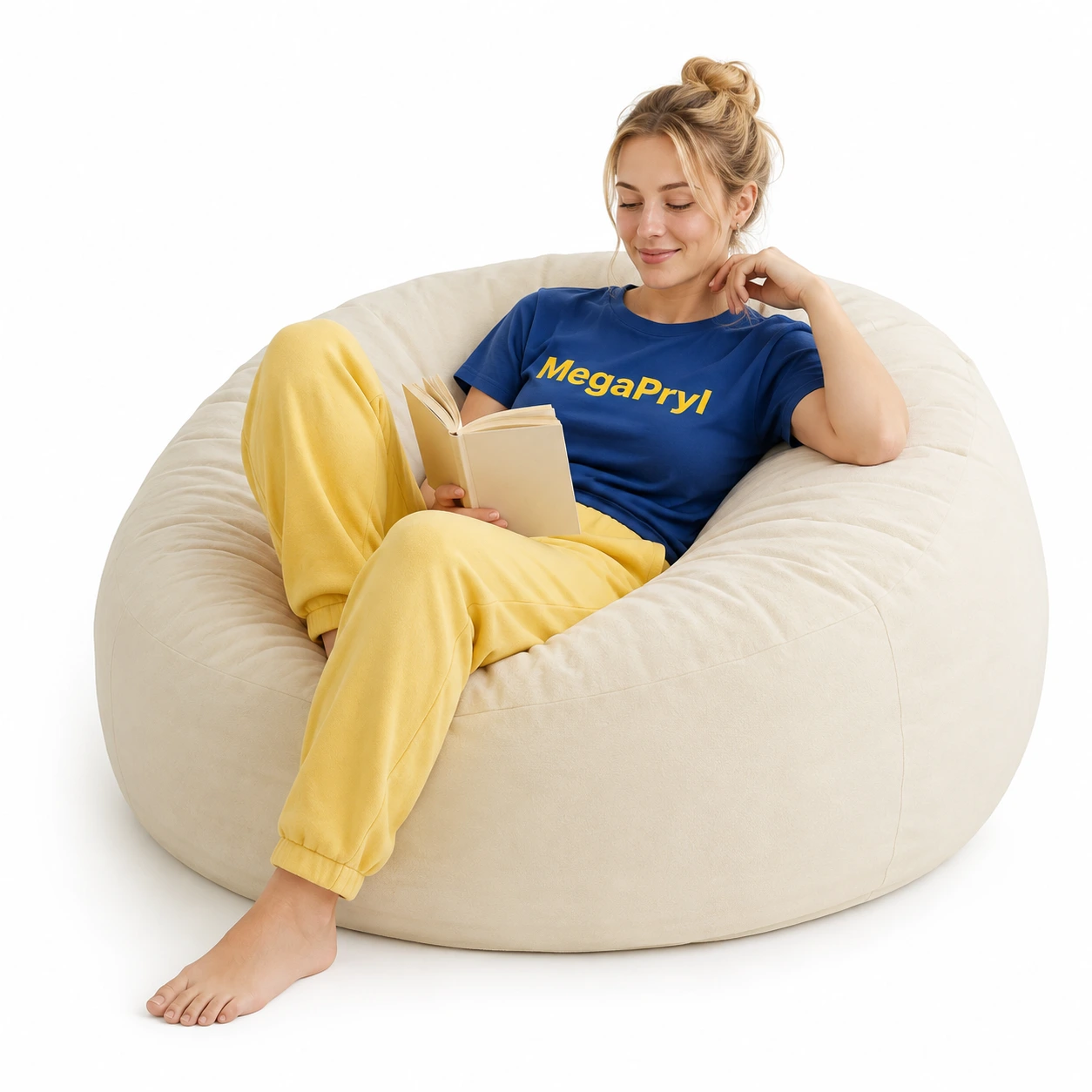 Bean bag-stol som blir säng med avtagbart överdrag
