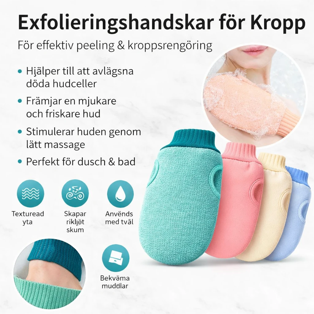 Exfolieringshandske för Kropp – Peeling & Rengöring