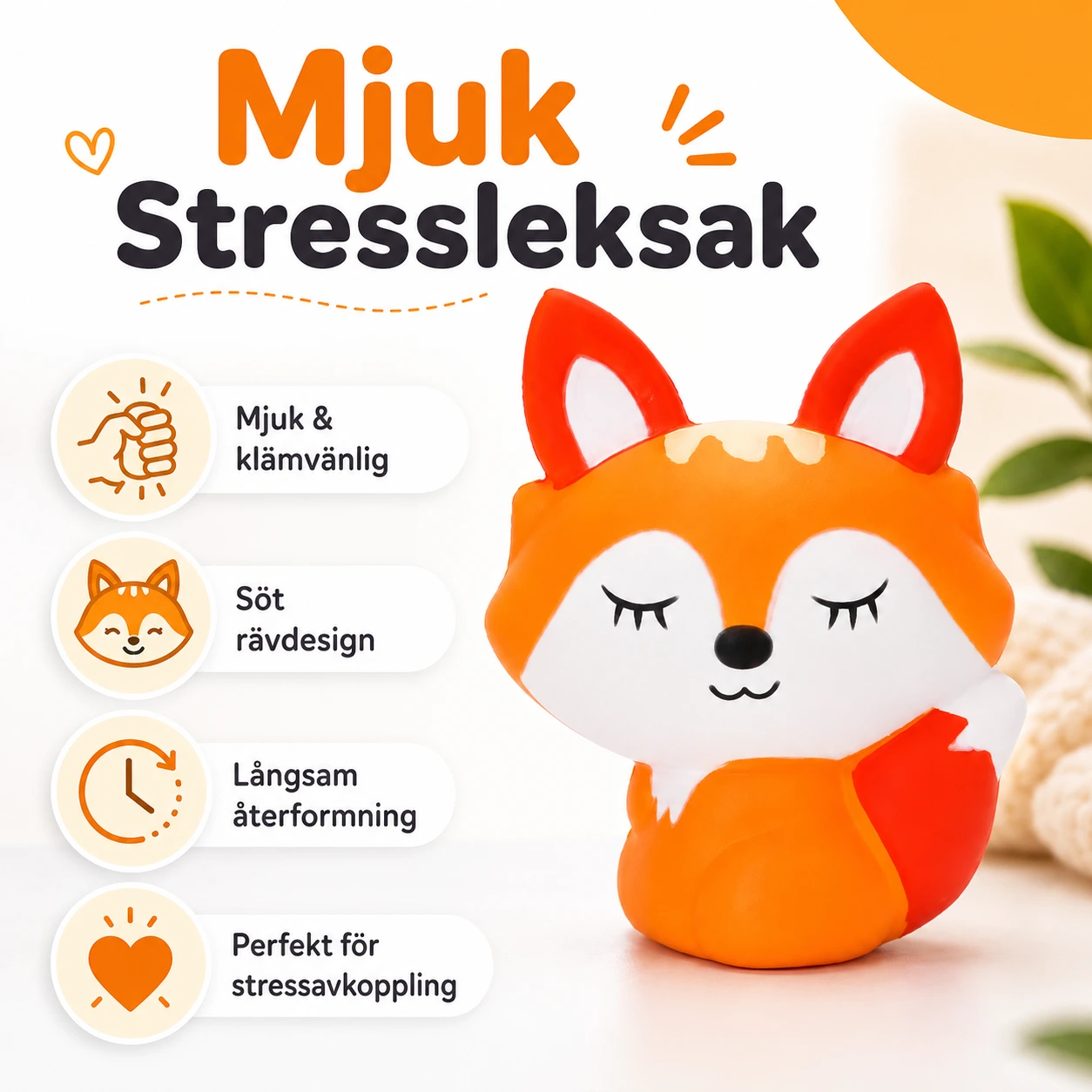 Squishy Räv – Mjuk Stressleksak