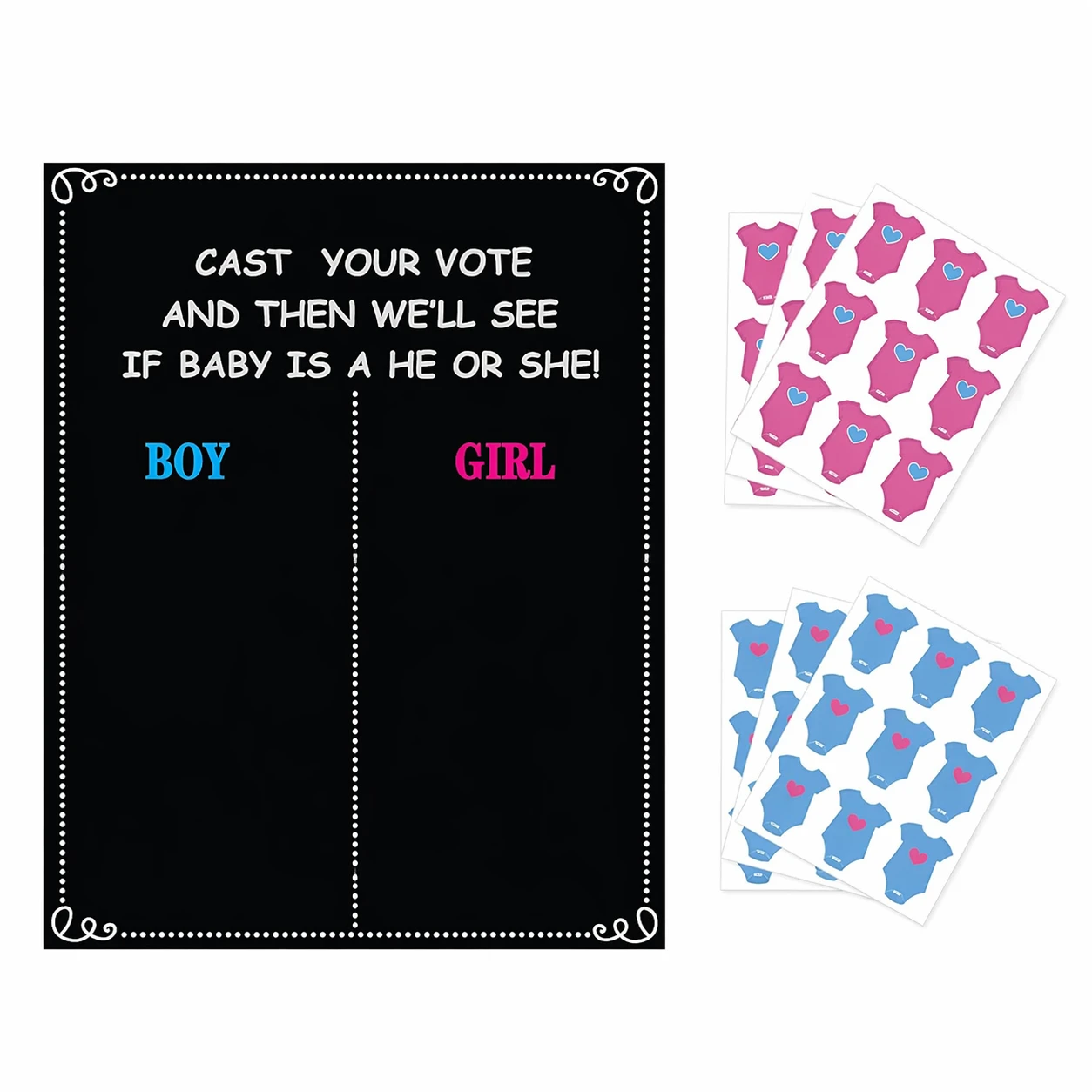 Gender Reveal Affisch Set – Rösta Kille eller Tjej