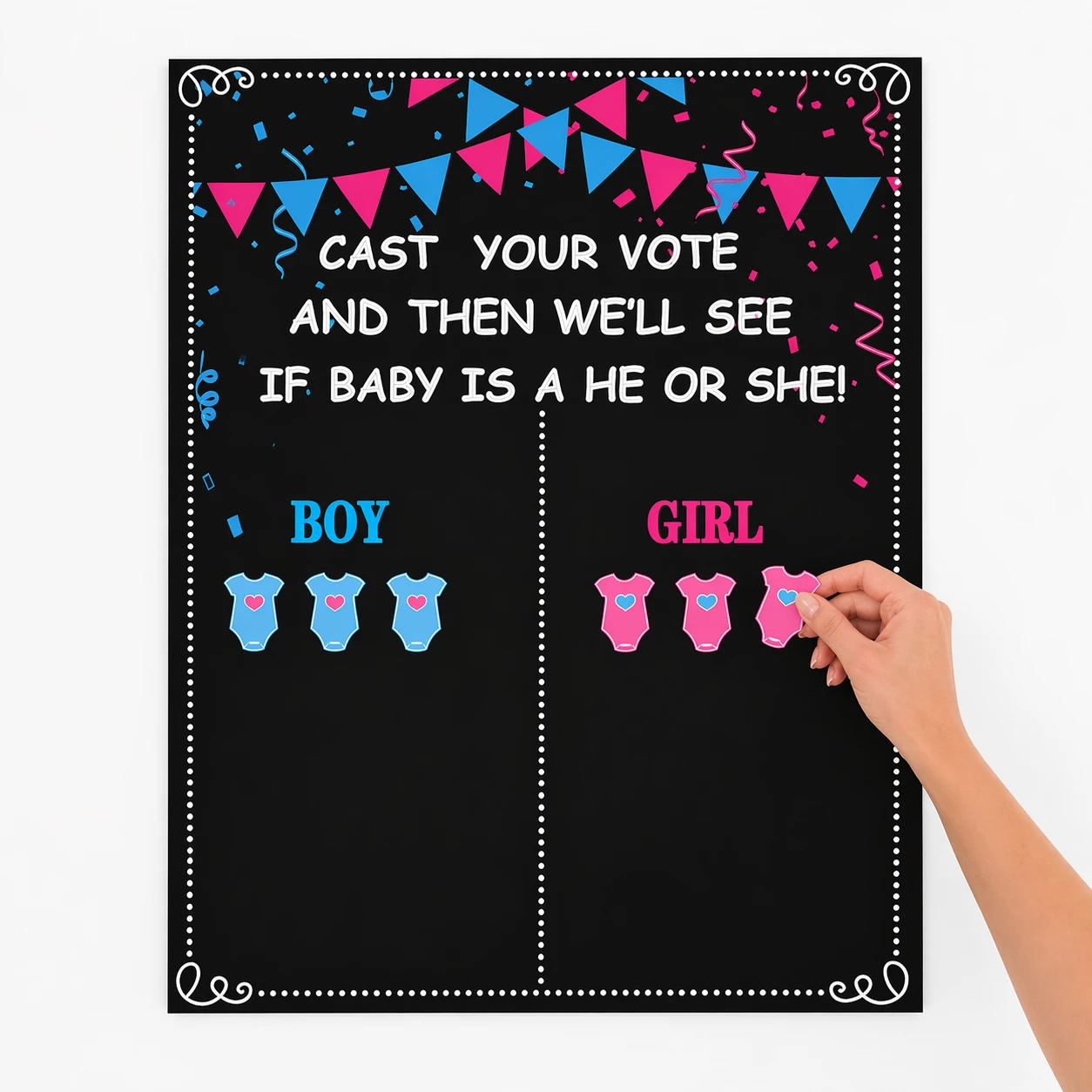 Gender Reveal Affisch Set – Rösta Kille eller Tjej