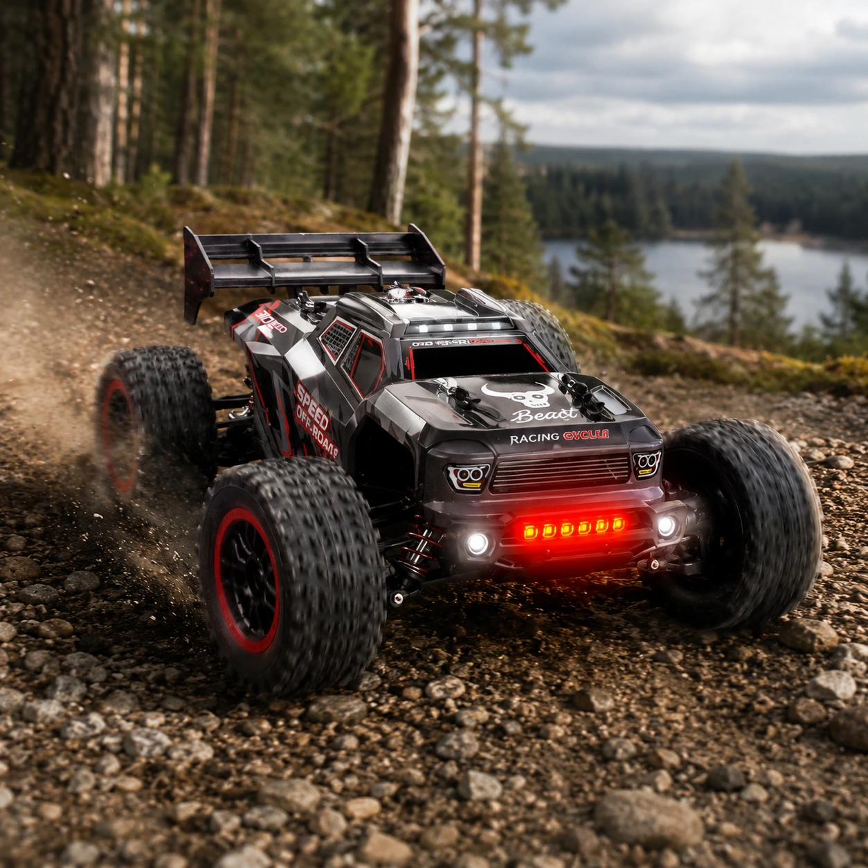Radiostyrd offroadbil i skala 1:16 med borstlös motor