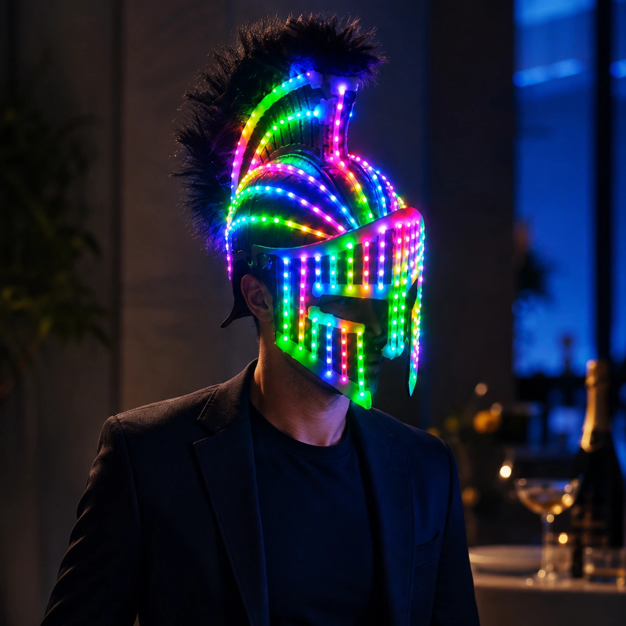 Lysande spartanhjälm för maskerad och fest