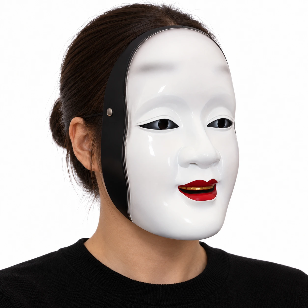 Mask dekorativ ansiktsmask i resin, vit