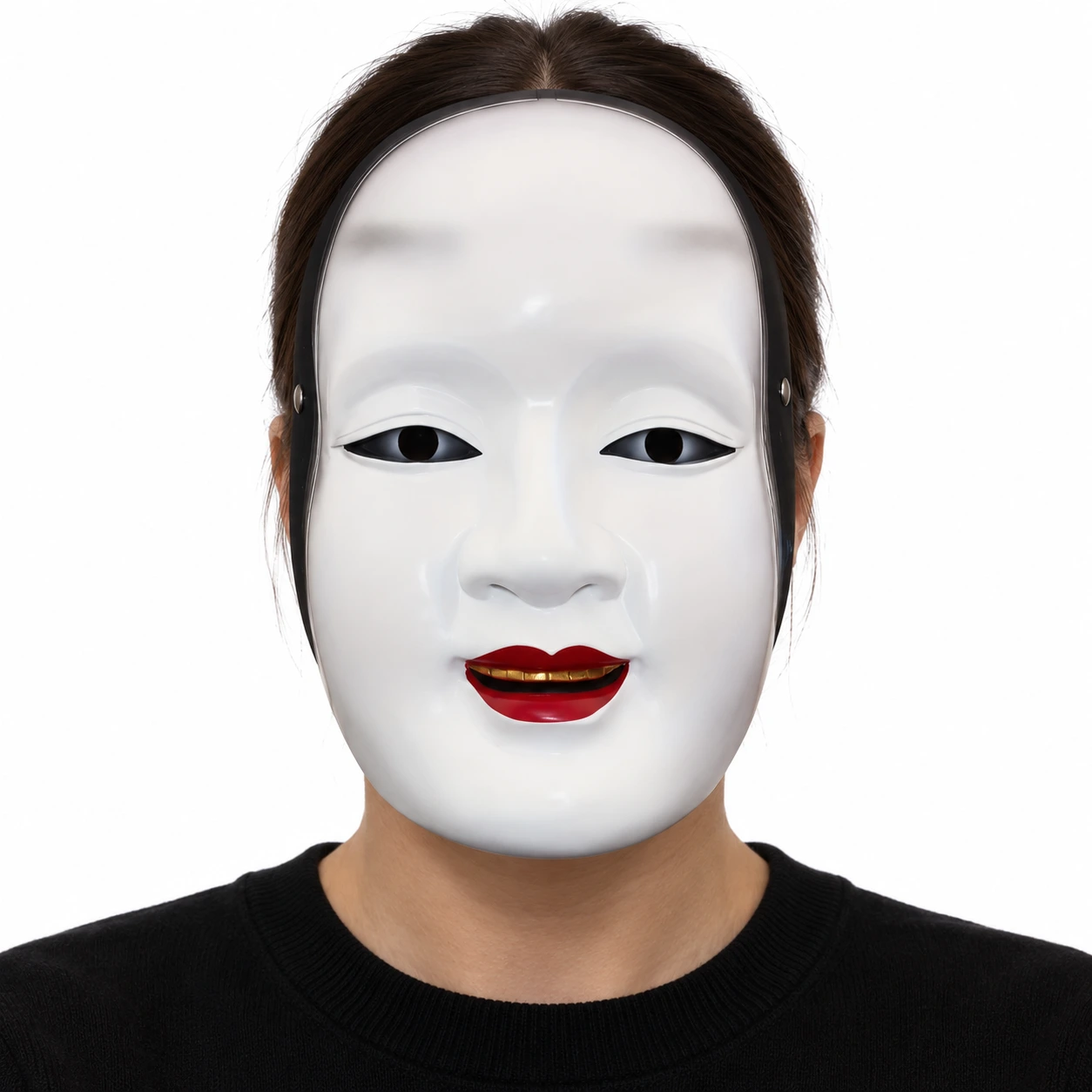 Mask dekorativ ansiktsmask i resin, vit