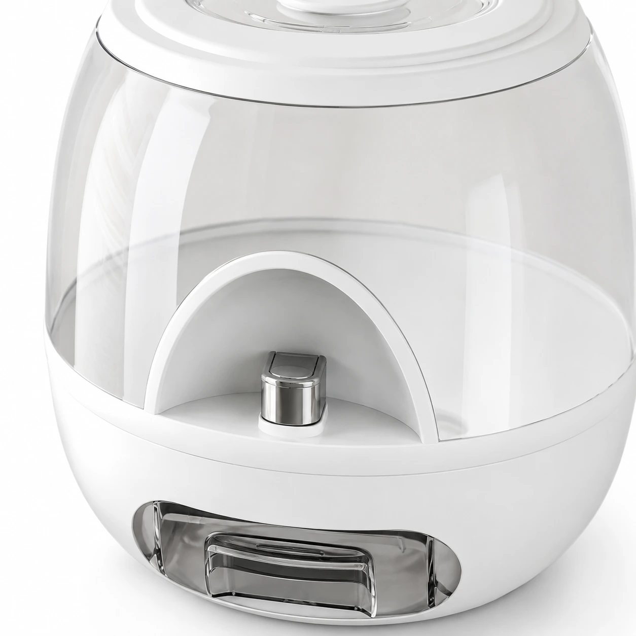Godisdispenser för torrvaror med lock och transparent behållare