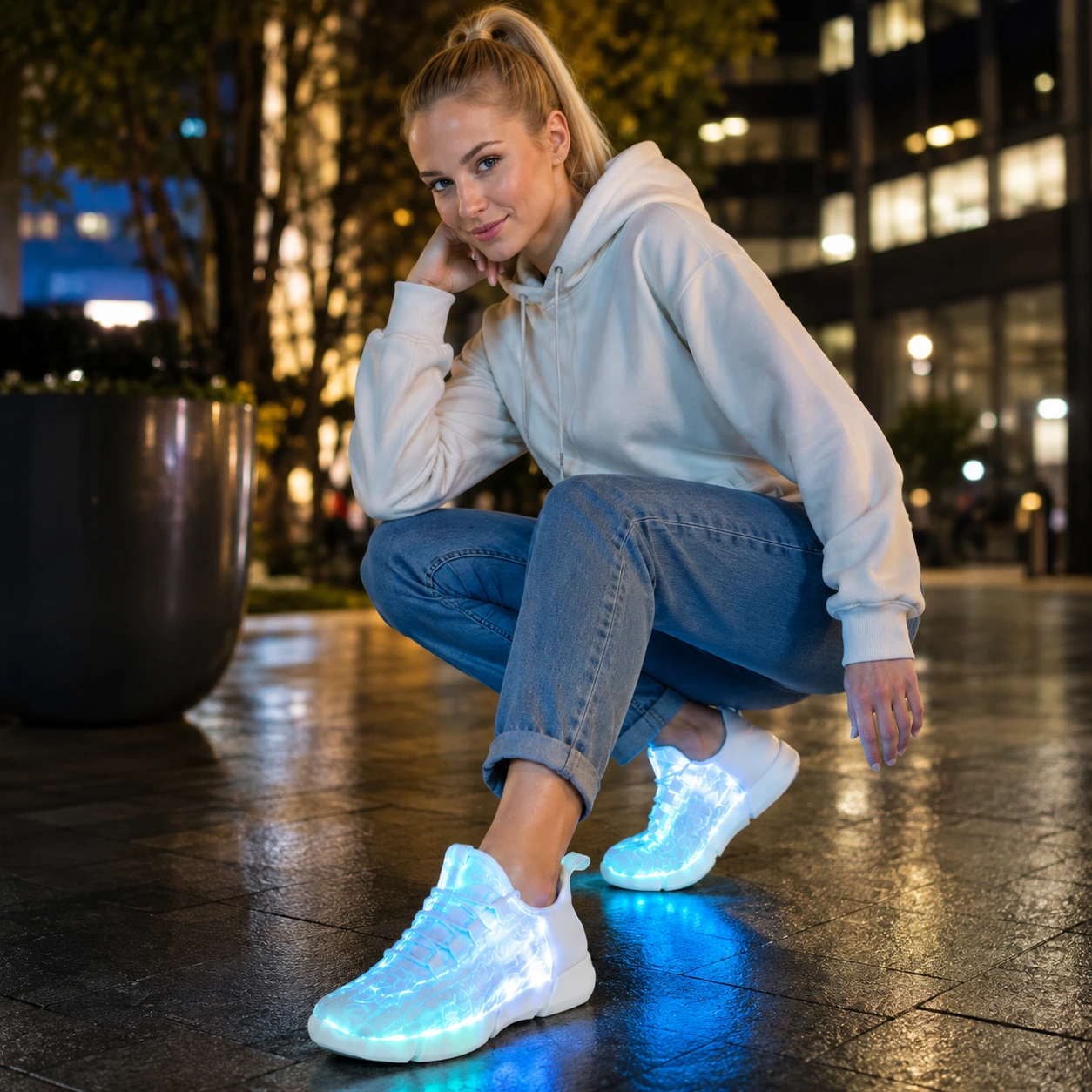 LED-sneakers med USB-laddning för barn och vuxna