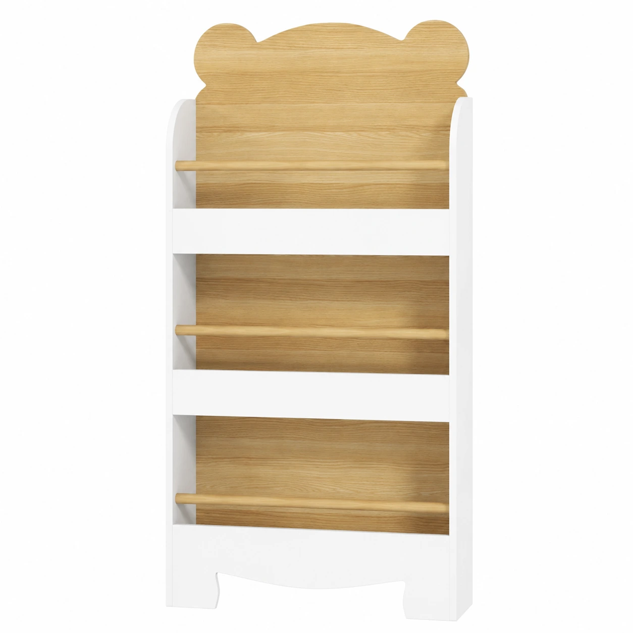 Barnbokhylla med 3 fack och smal design