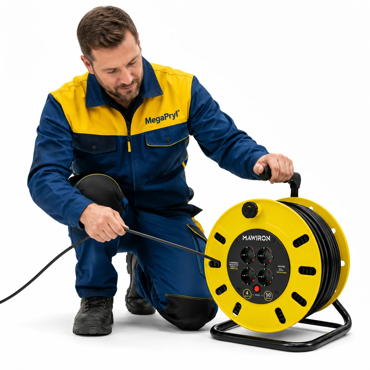 Kabelvinda 50 m för verkstad, garage och trädgård