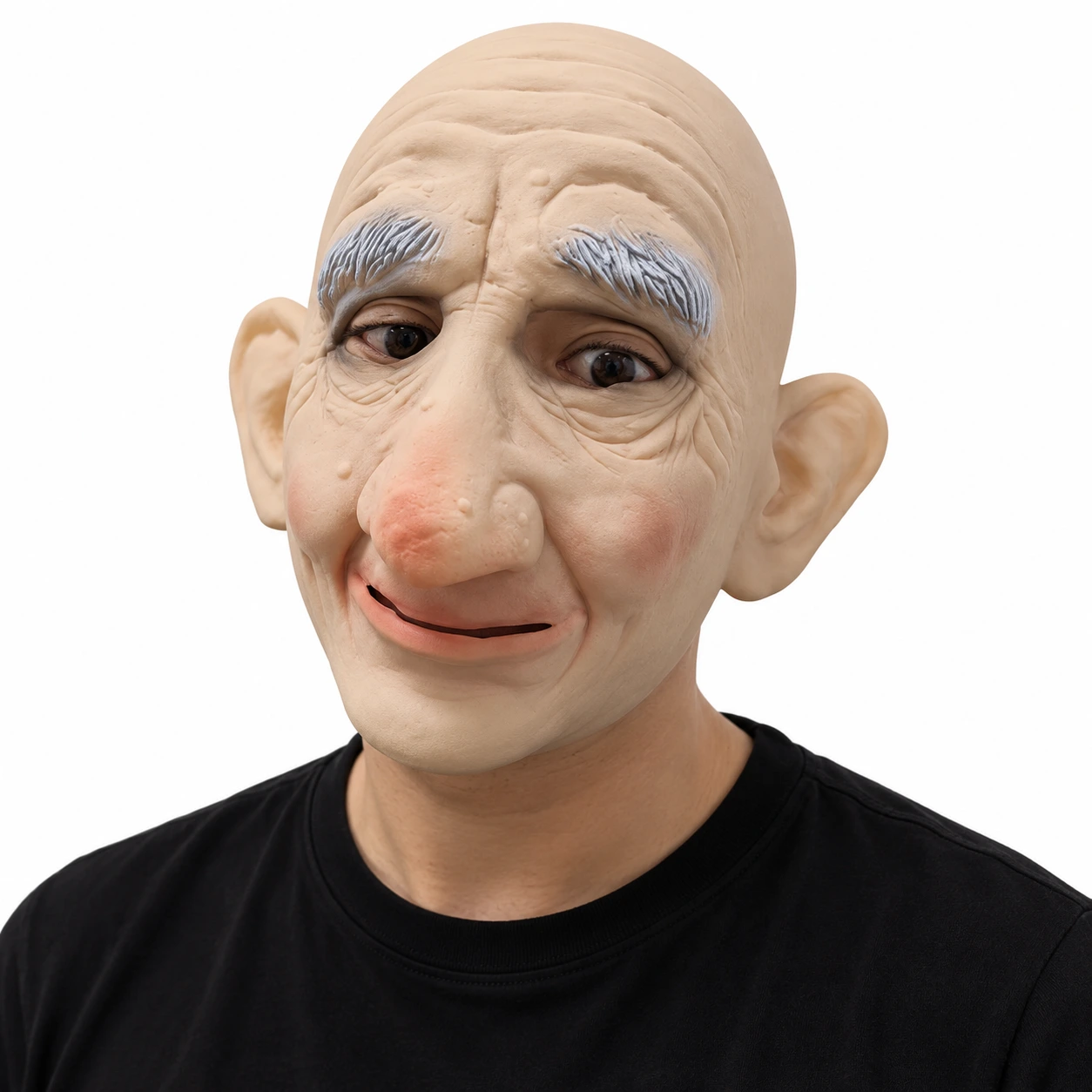 Mask gammal man i latex med rörlig mun, unisex