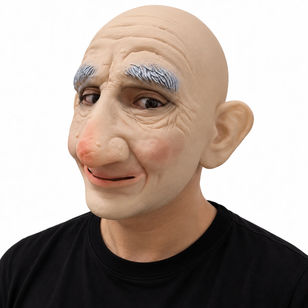 Mask gammal man i latex med rörlig mun, unisex