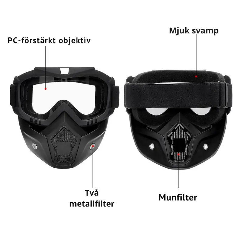 Gas Mask LED med Bluetooth 4