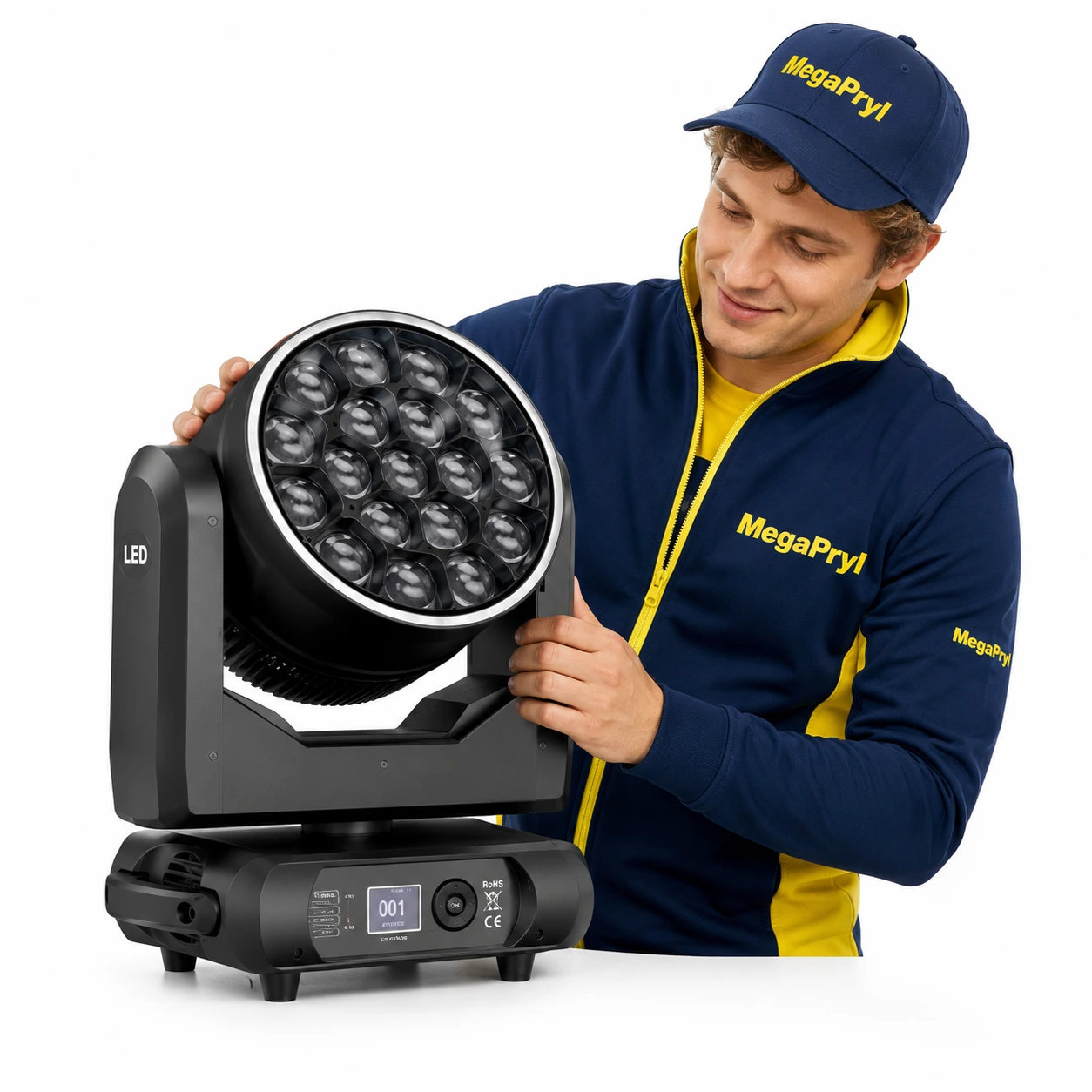 LED moving head scenlampa med zoom och DMX-styrning