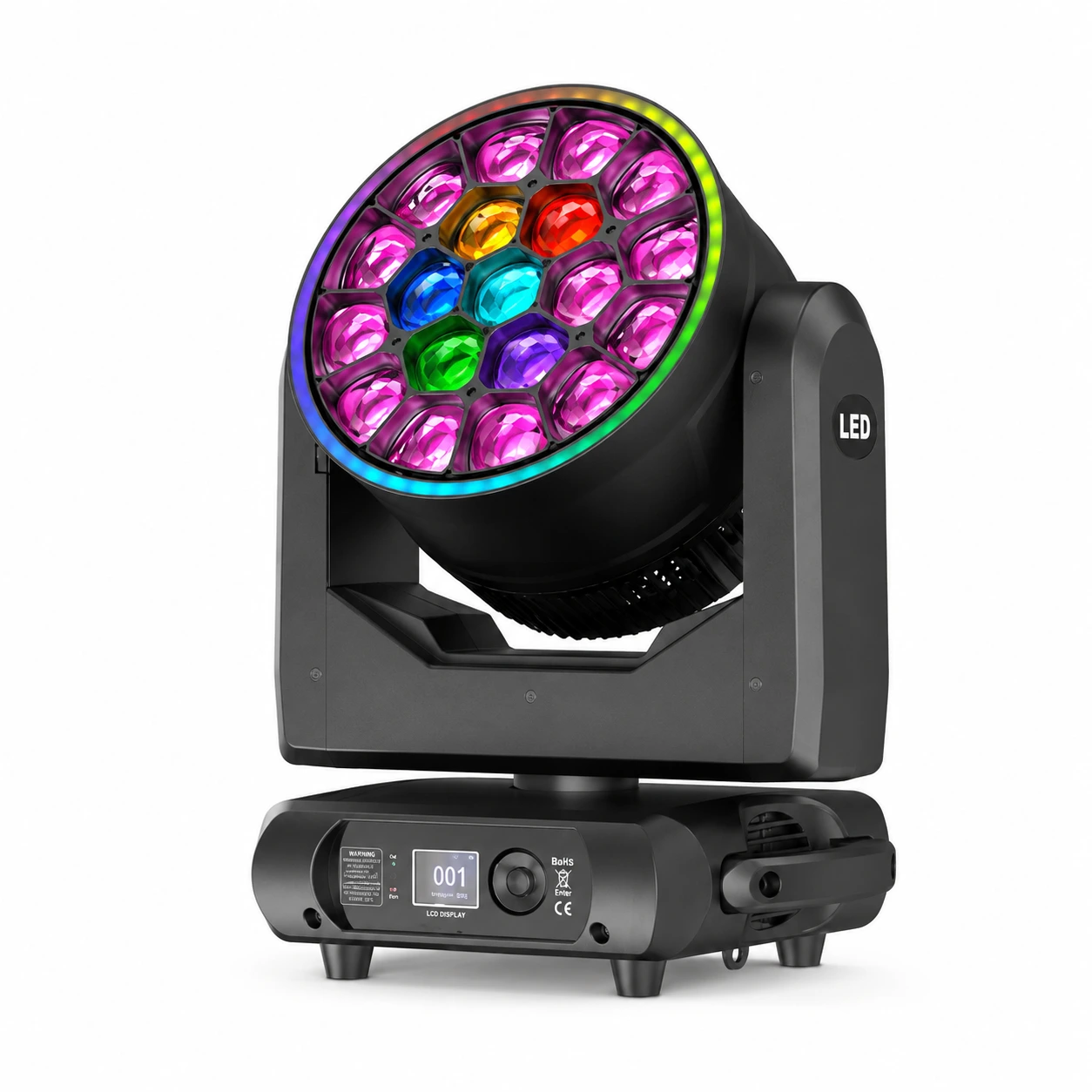 LED moving head scenlampa med zoom och DMX-styrning