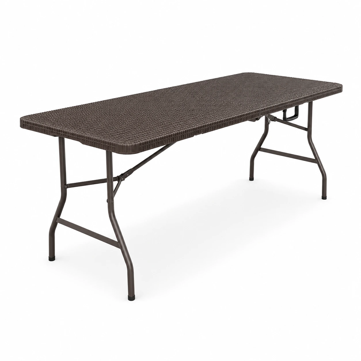 Hopfällbart Bord 180 cm med Bärhandtag – Brun Rottinglook