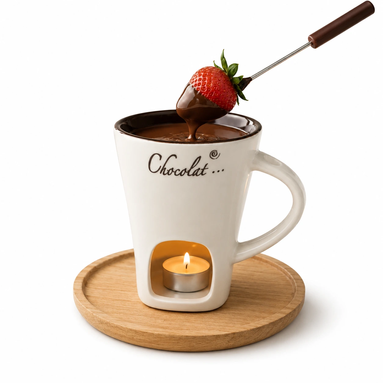 Chokladfondue Kopp Keramik – med Fonduegaffel