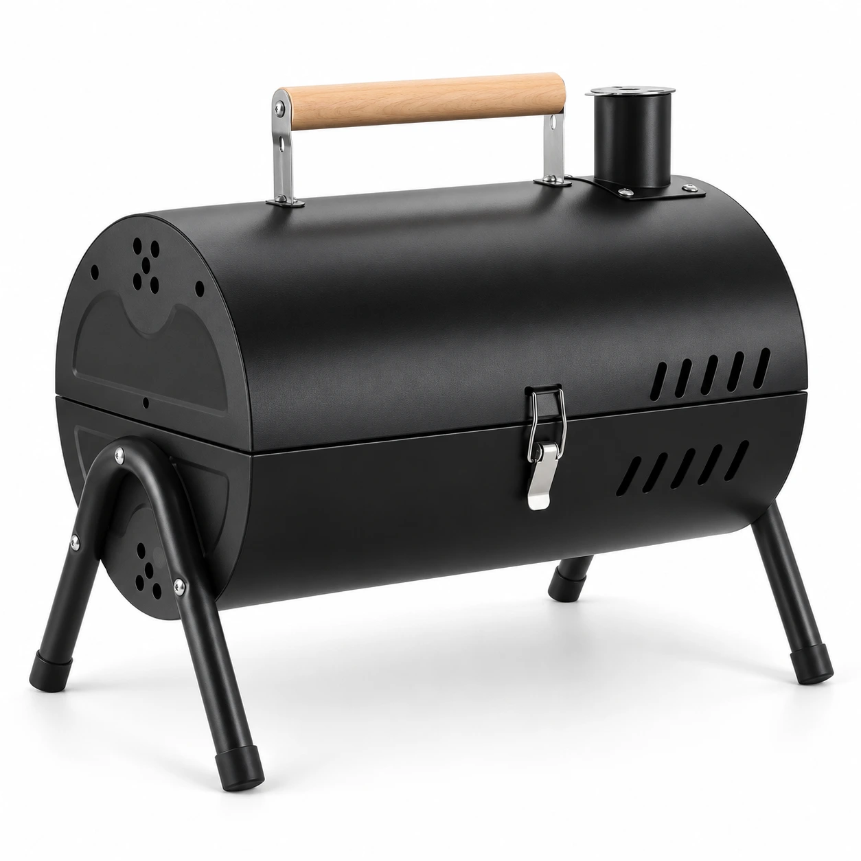 Portabel kolgrill för camping och picknick med dubbla grillzoner