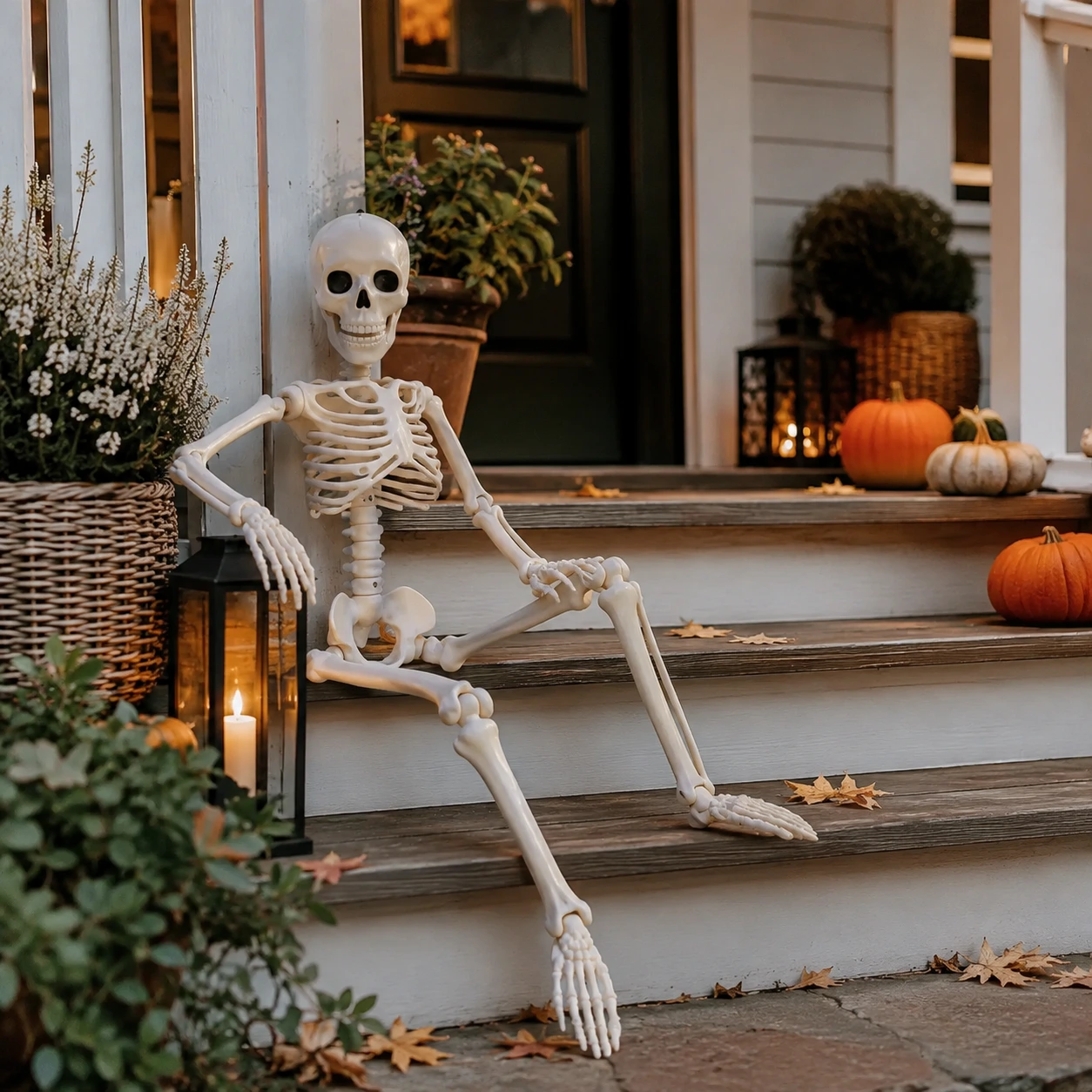 Rörligt halloweenskelett för dekoration