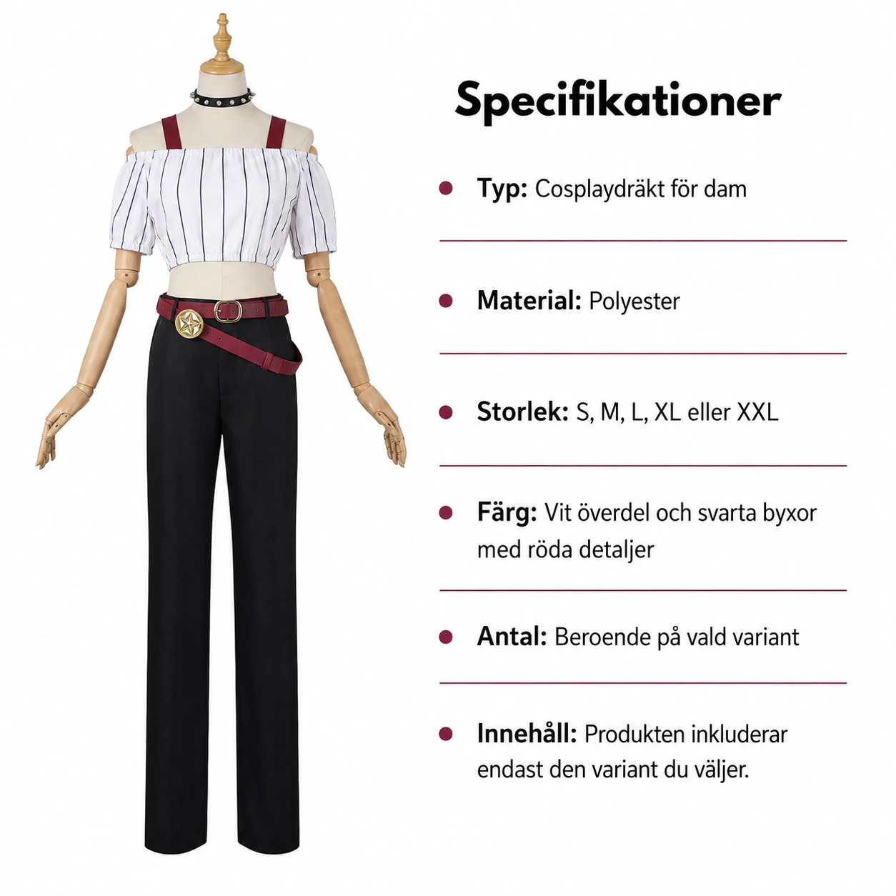  Cosplay-dräkt för kvinnor