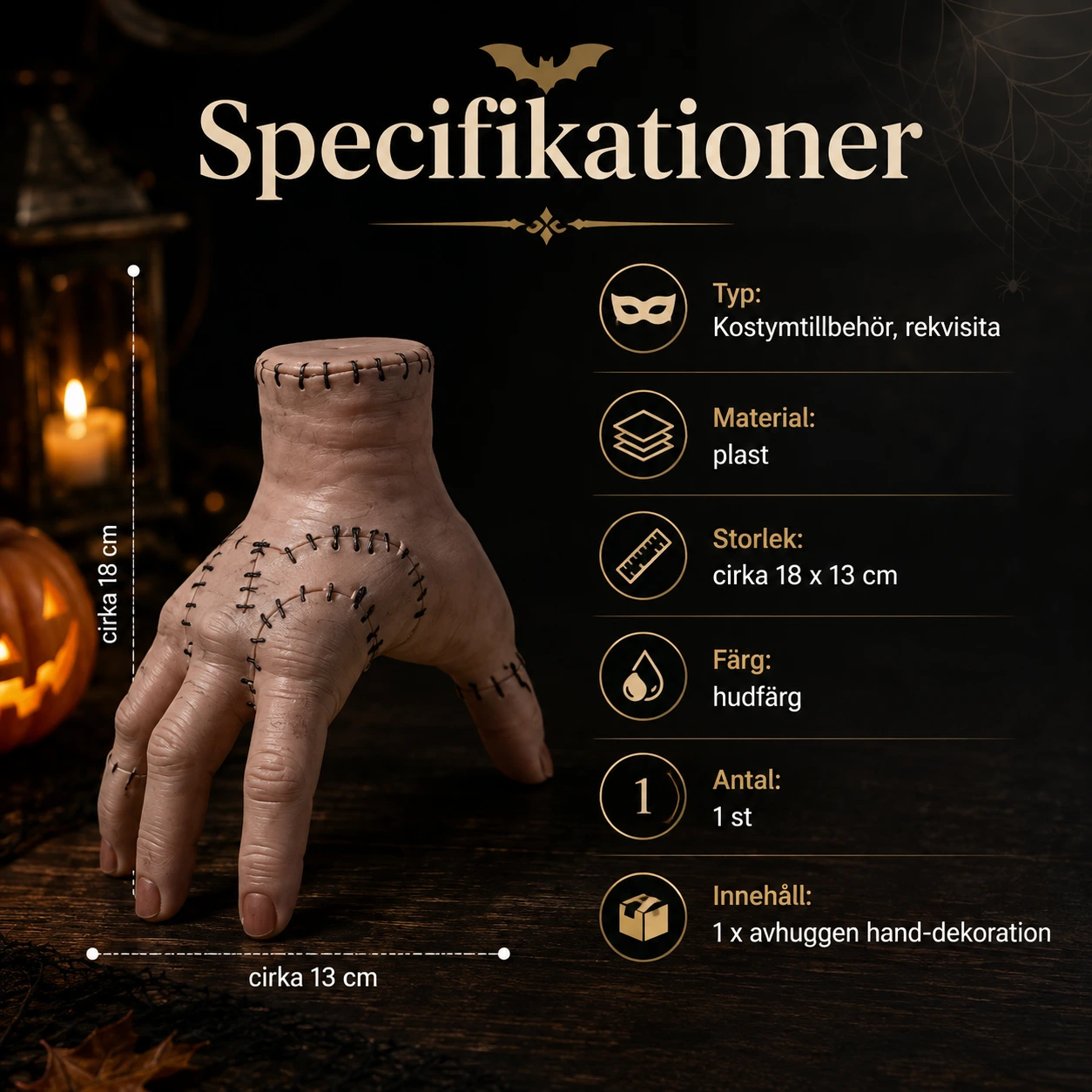 läskig hand Halloween-dekoration i plast