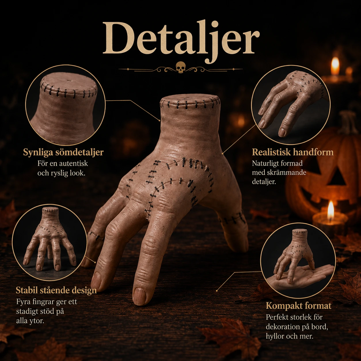 läskig hand Halloween-dekoration i plast