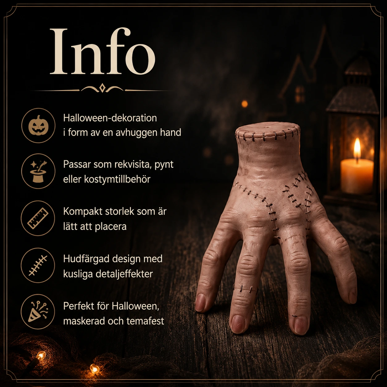 läskig hand Halloween-dekoration i plast