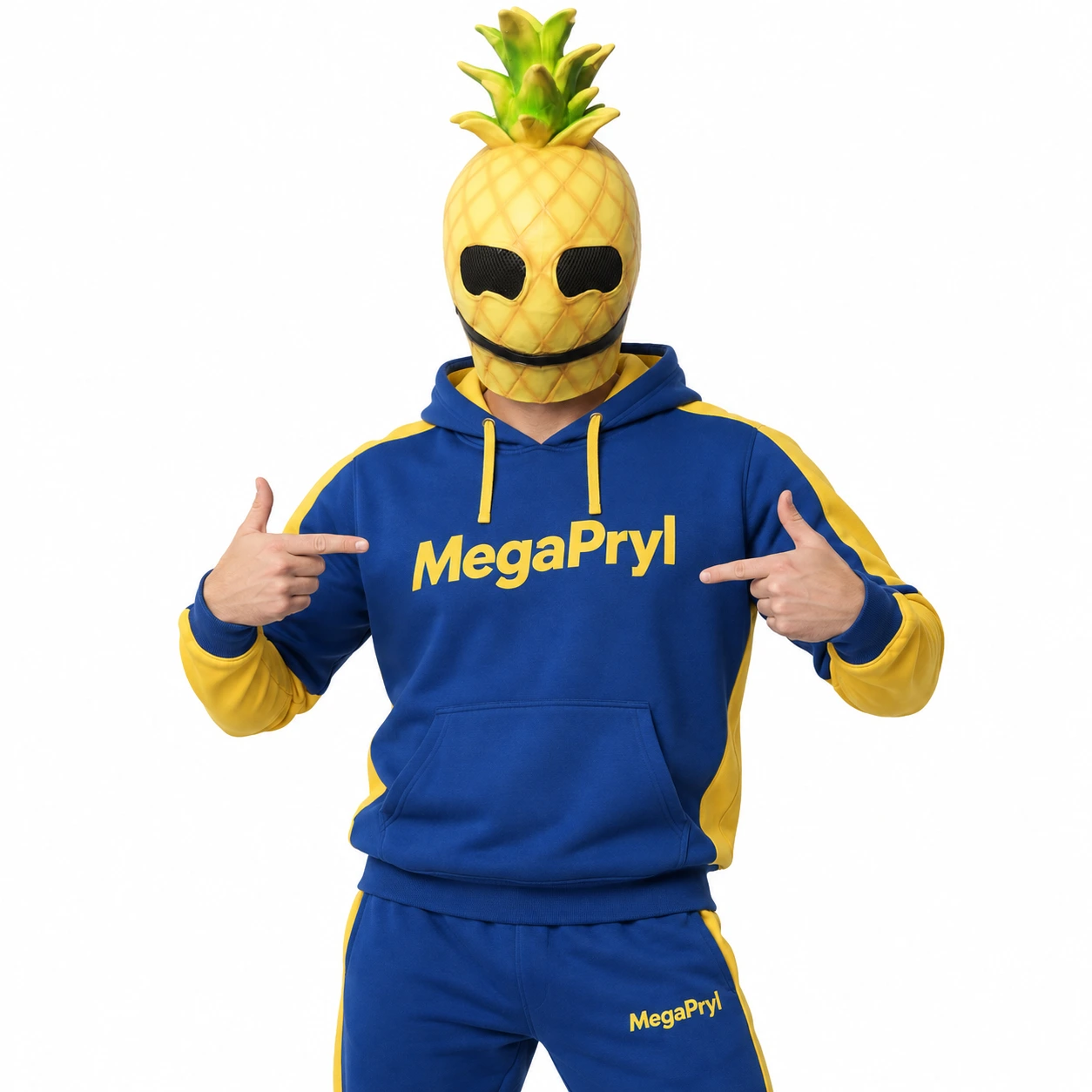Gul Ananas Latexmask med Solglasögon