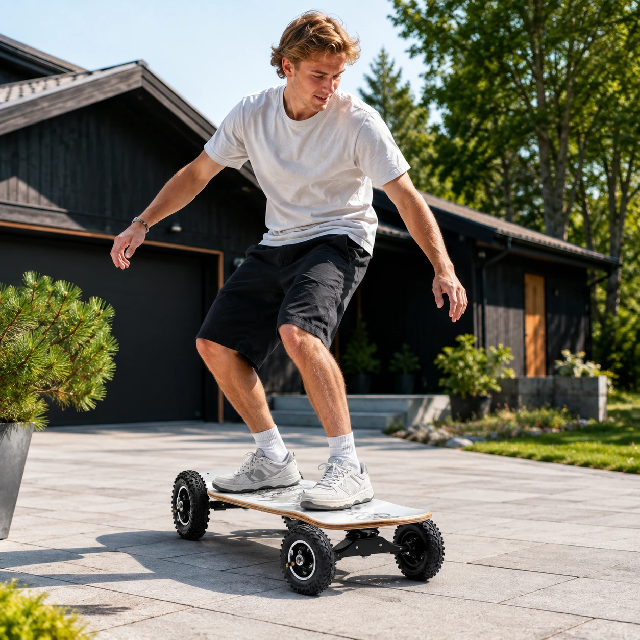 Hjulkit för elscooter med 8-tums däck och fjädrad bracket
