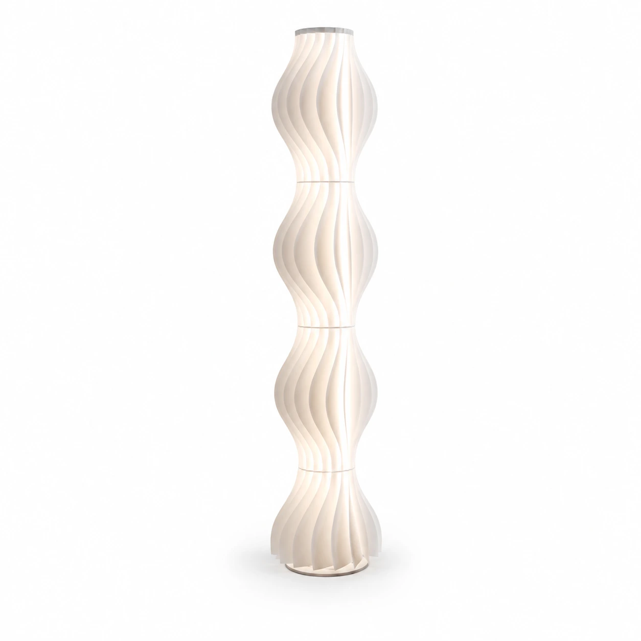 Vågig LED Golvlampa 170 cm i Vit Design