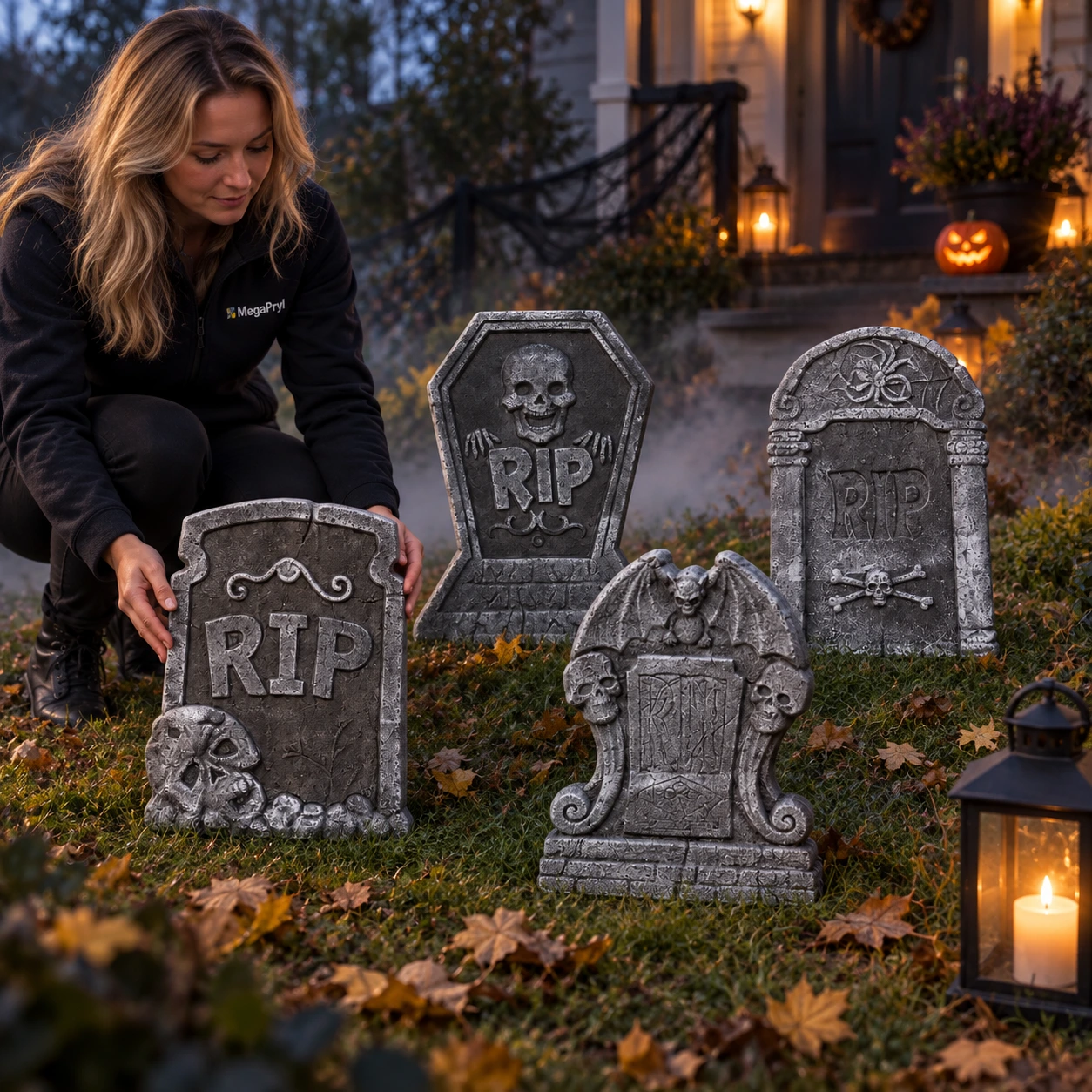 Hautakivet halloween-rekvisiitaksi vaahtomuovista, 1 setti