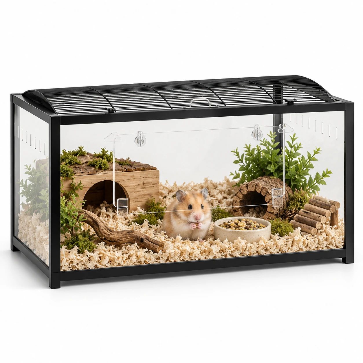Terrarium för smådjur med frontdörr, 96 x 47 x 55 cm