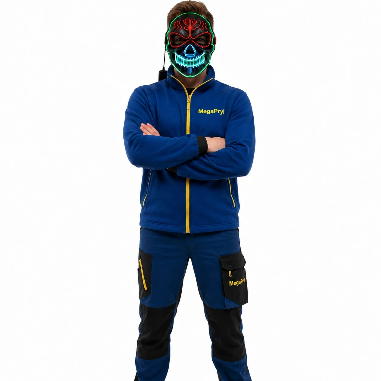 LED-mask med dödskallemotiv för halloween och maskerad