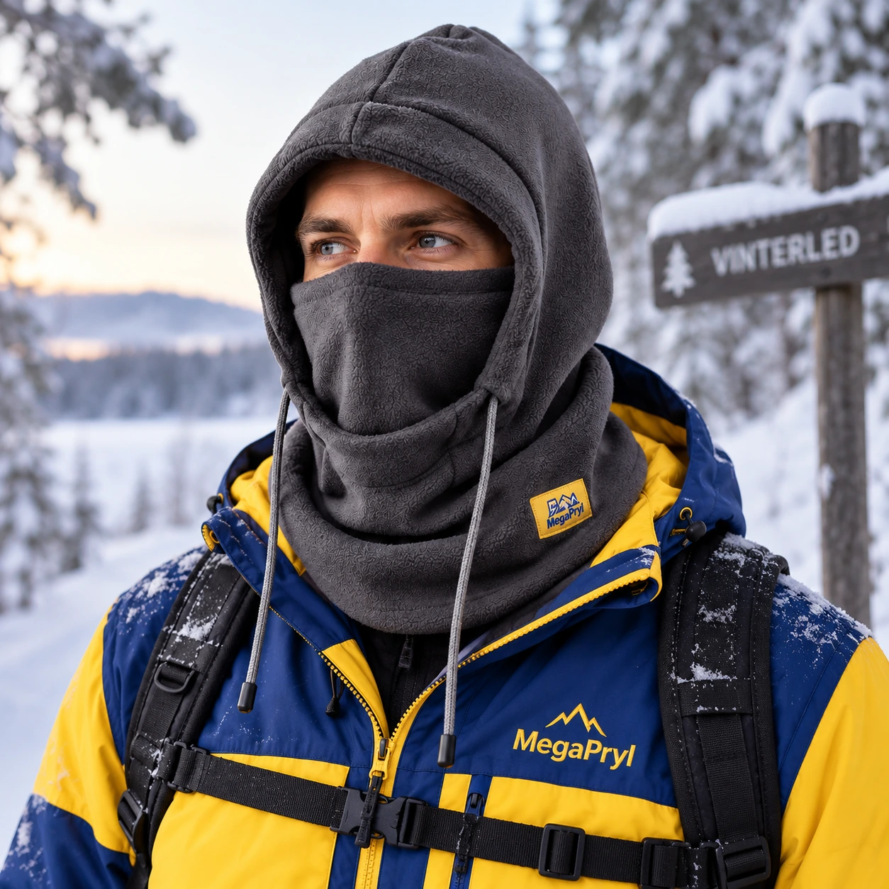 Balaklava i fleece med huva och ansiktsmask