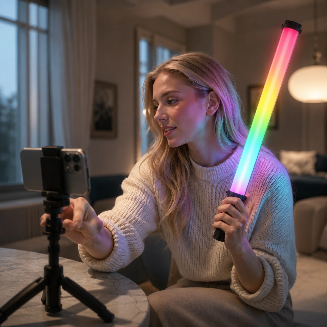 Magnetisk RGB-ljusstav för foto och video