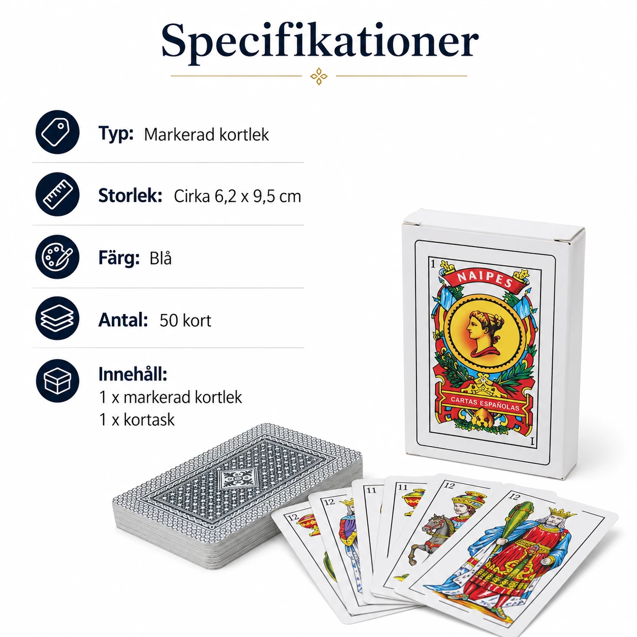 Markerad kortlek med infraröd läsning, 50 kort