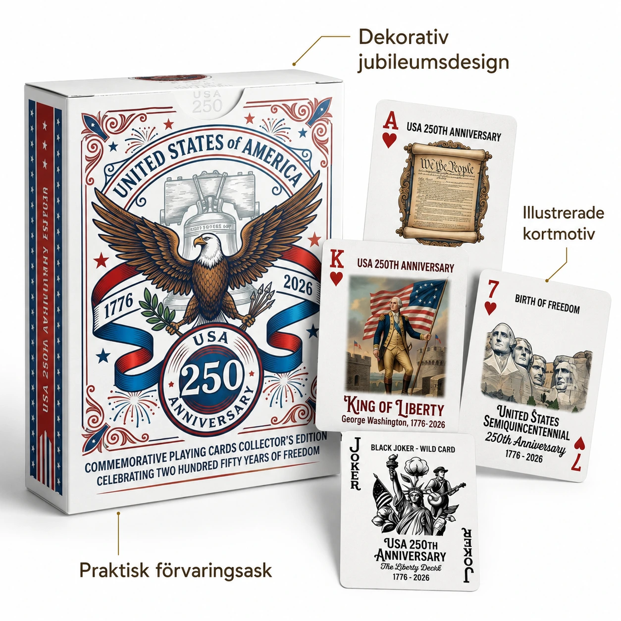 Spelkort USA 250-årsjubileum samlarutgåva