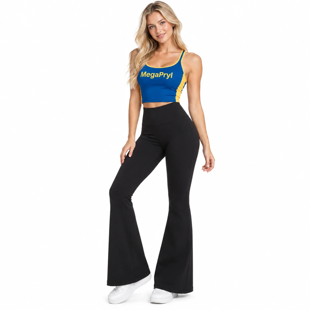 Fleecefodrade flare leggings med hög midja för dam