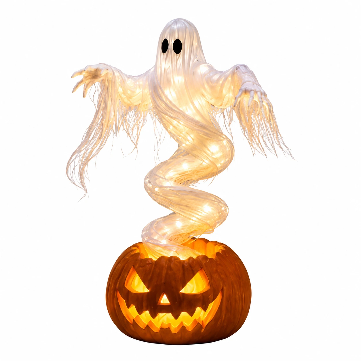 Halloween-dekoration med spöklykta och LED