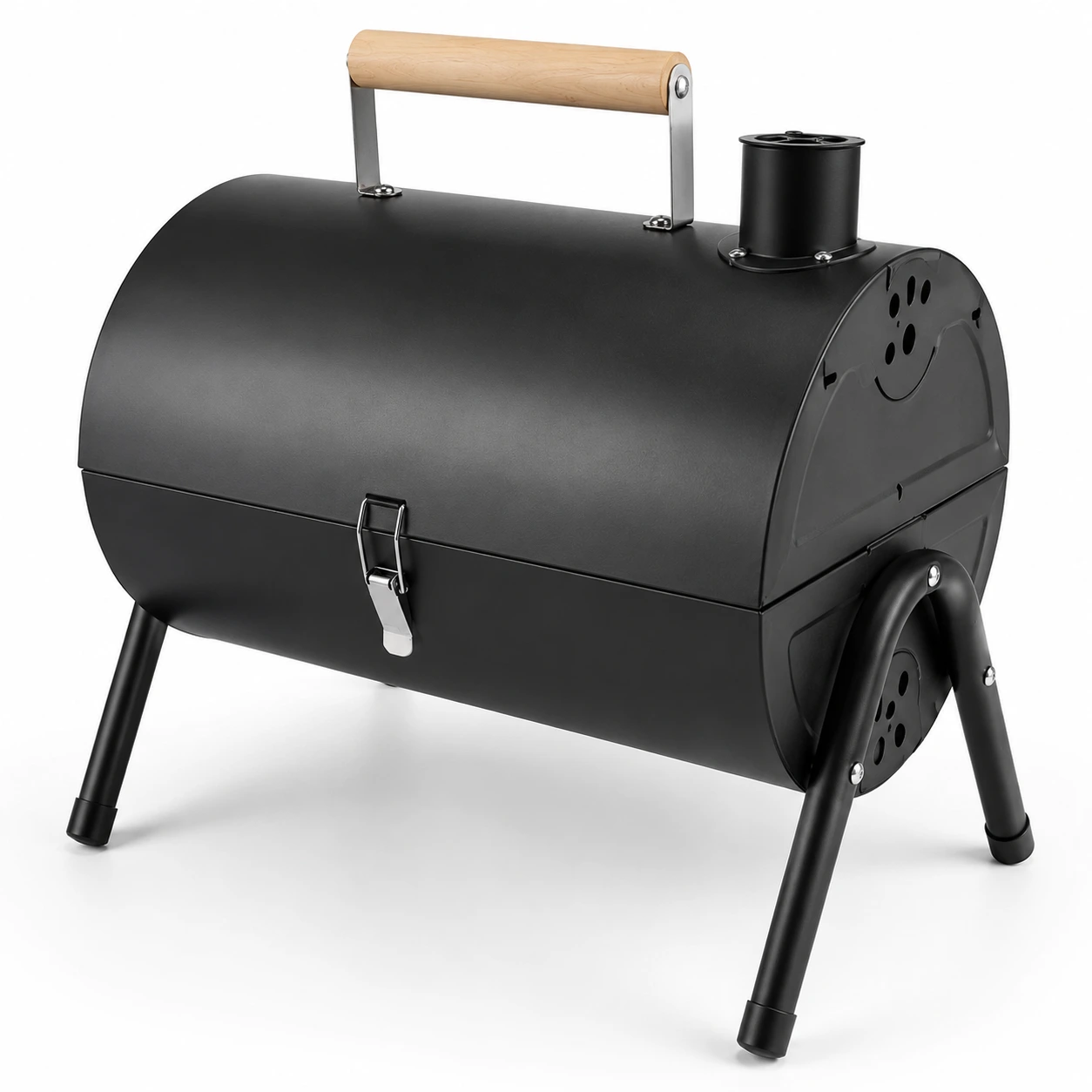 Portabel Kolgrill med Lock och Grillplatta