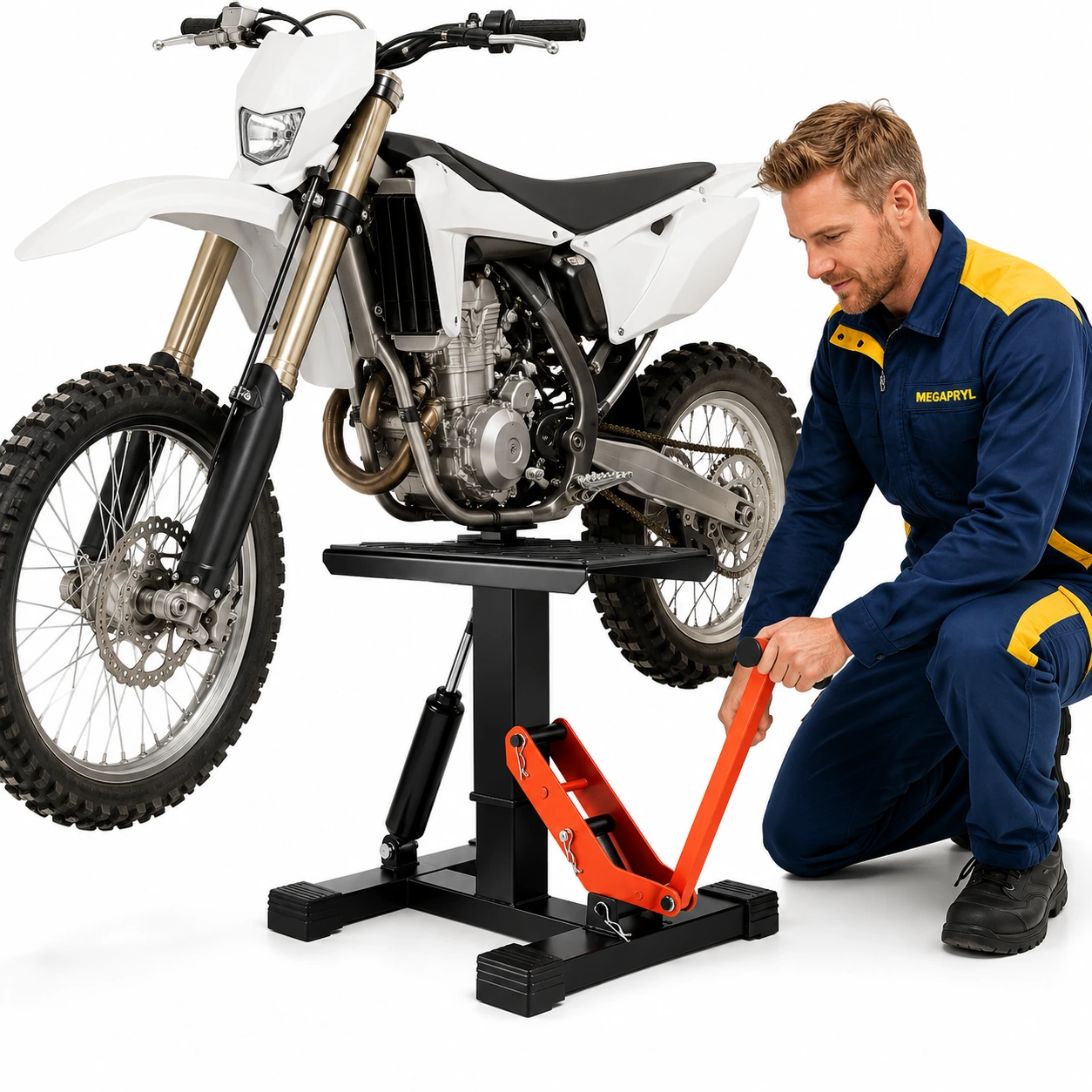 Motorcykellyft 400 kg Hydraulisk med Justerbar Höjd
