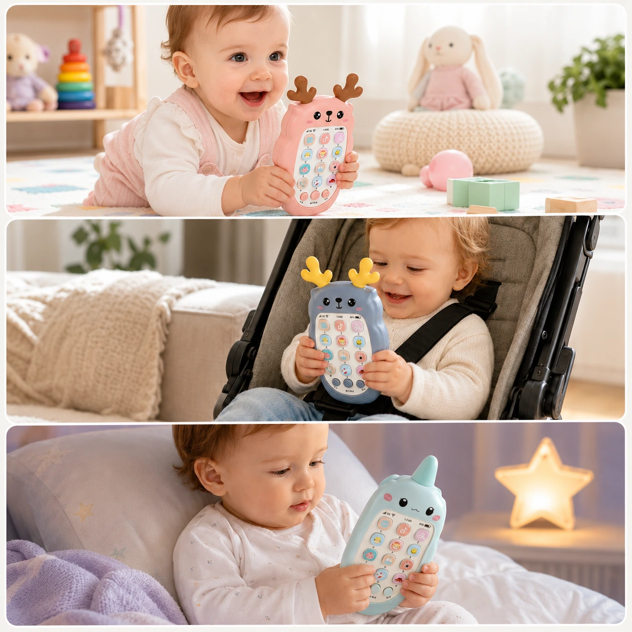 Leksakstelefon Baby – Musik, Ljus & Bitvänliga Horn