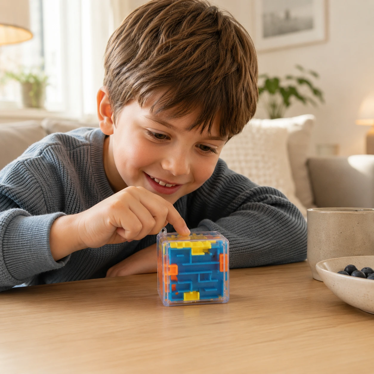 Labyrintkub 3D Transparent Mini för Fingerfärdighet och Fokus