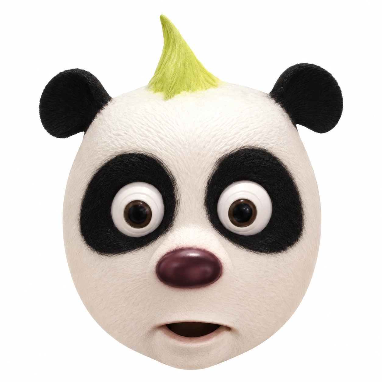 Tecknad Panda Latexmask med Gul Tofs